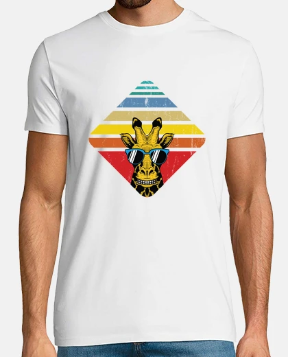 T-shirt quadrato giraffa retrò
