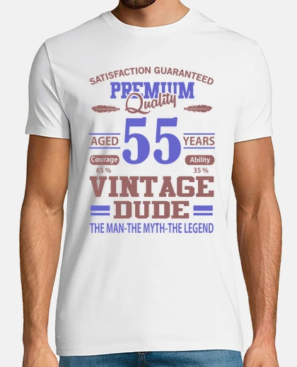T-shirt qualità premium di 55 anni vintage d