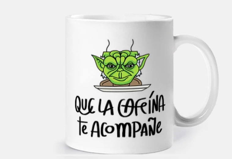 Taza Que la cafeína te acompañe - verde, diestros