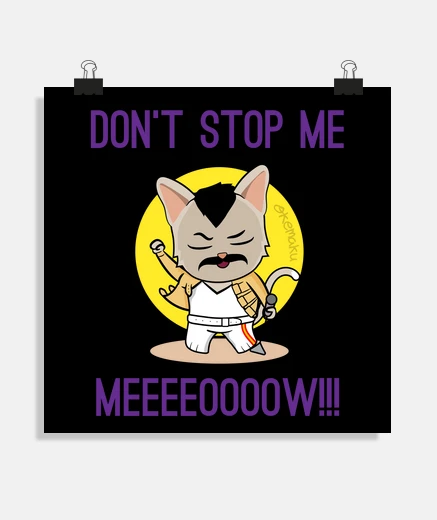 Poster Queen parodie chat. Bohemian Rhapsody