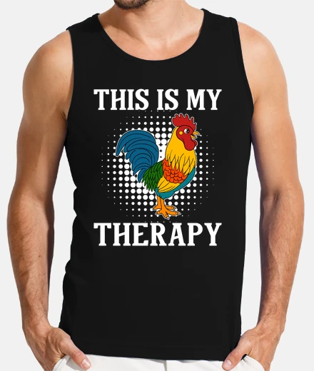 T-shirt questa è la mia terapia il pollo è la m