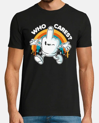 Tee-shirt qui s39en soucie - meme doigt arc-en-ci