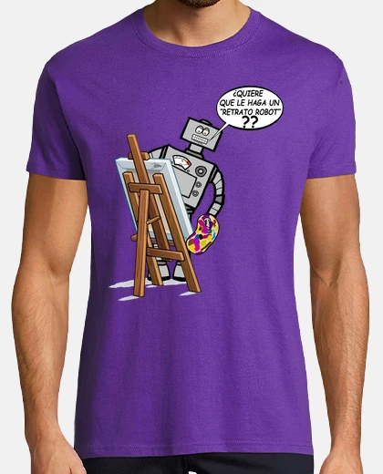 Camiseta Quiere un retrato robot chico violeta