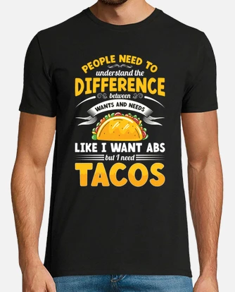 Camiseta quiero abdominales pero necesito taco. laTostadora