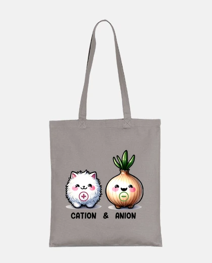 Bolsa química catión anión humor divertidas graciosas bolso de estudiante lector diario laboratorio químic