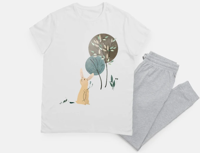 Pyjama rabbit boho chic art style bohemian night sleep