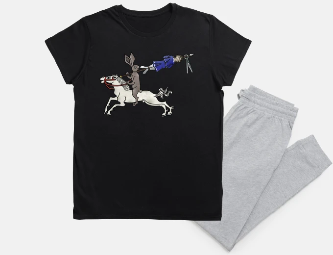 Pajama rabbit hunting human