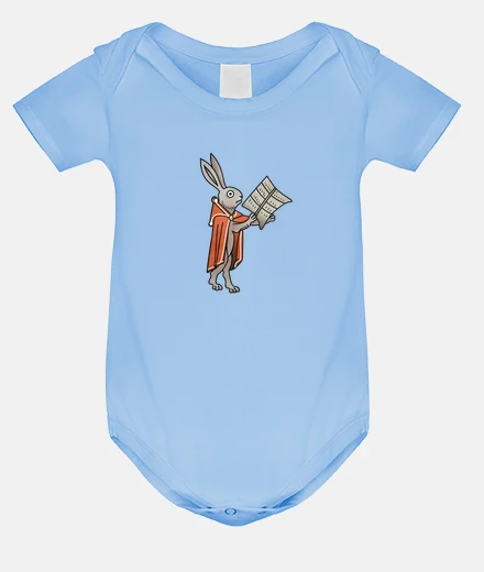 Kids rabbit reading a manuscript