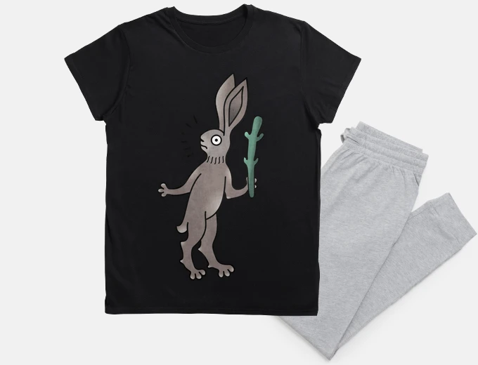 Pajama rabbit with stick