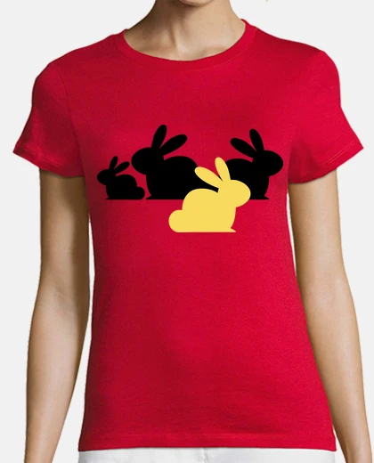 Playera rabbits distressed grunge silhouette