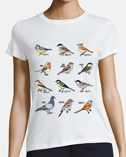 T-shirt raccolta di uccelli della fauna selvati