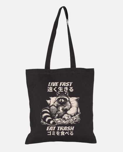 Bag raccoon live fast eat trash
