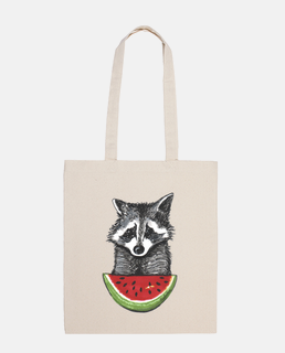 raccoon and watermelon