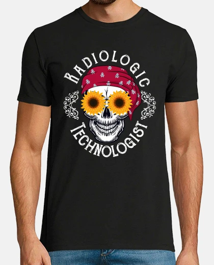 T-shirt radiologic technologist shirt rad tech week sugar skull pirate bandana girasole amante regalo per le