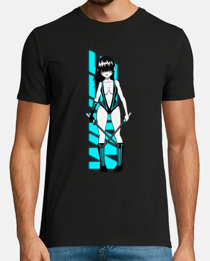 T-shirt ragazza anime al neon