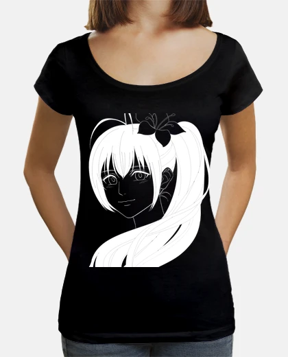 T-shirt ragazza anime giapponese con fiori di g