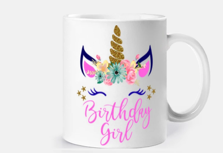Tazza ragazza di compleanno di unicorno