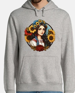 ragazza ucraina con girasoli