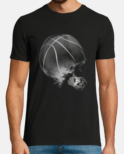 T-shirt raggi x del cranio del basket