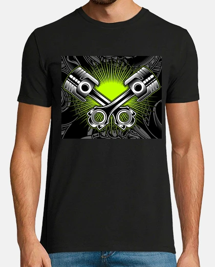 T-shirt raggio di sole dei pistoni moto del mec