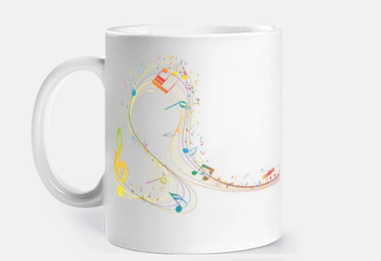 Cup rainbow musical notes