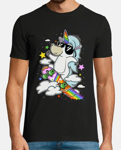 T-shirt rainbow skater