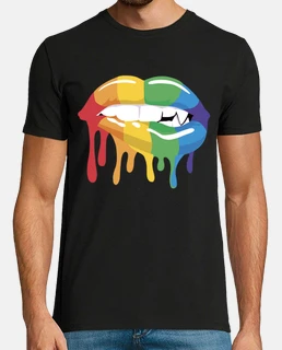 Rainbow Lips Kissing Gift Idea Lgbtq