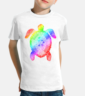 Rainbow Turtle Zentangle camiseta niño