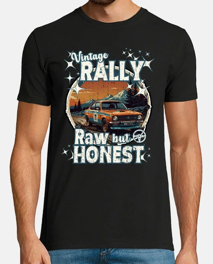 Tee-shirt rallye vintage brut mais honnête passionné de rallye automobile historique et amoureux du sport auto