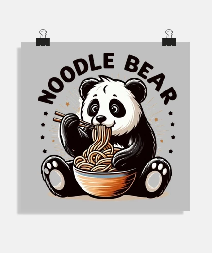 Poster ramen panda kawaii