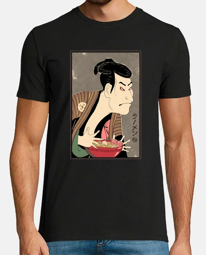 T-shirt ramen ukiyo-e shirt mens