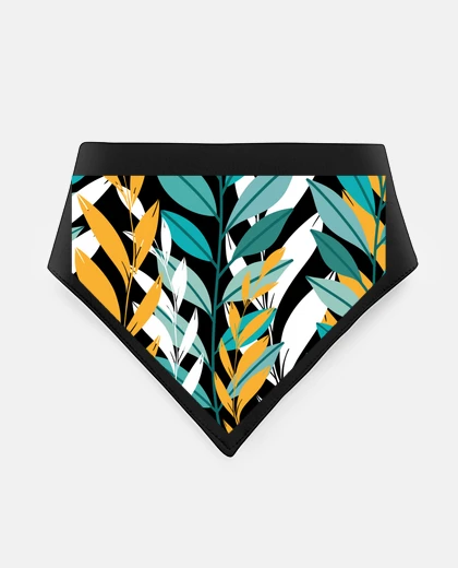 Mascotas rami con foglie, bandana per