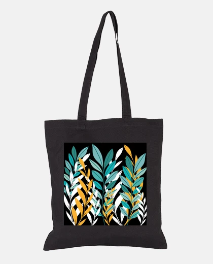 Borsa rami con foglie, borsa tela