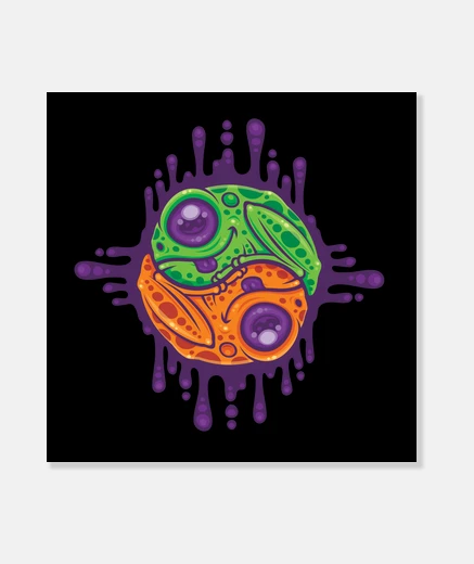 Stampa rana gocciolante trippy yin yang