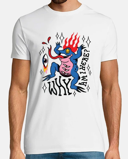T-shirt rana in fiamme trippy surreale