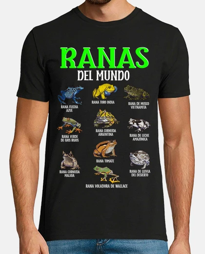 Camiseta Ranas Del Mundo Tipos de Rana Sapos Reptiles