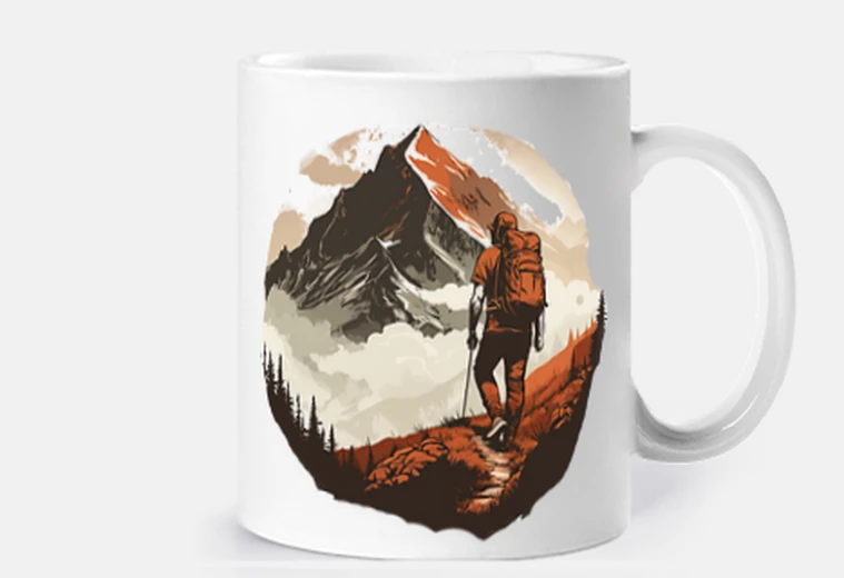 Mug randonnée en montagne trail alpinisme tasse personnalisable café thé infusion tisane lait cacao