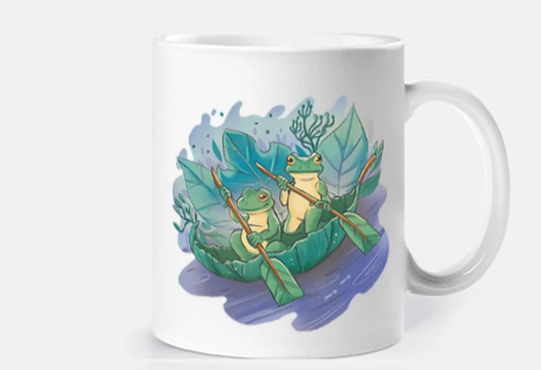 Tazza rane verdi canoa tazza caffè infuso di tè