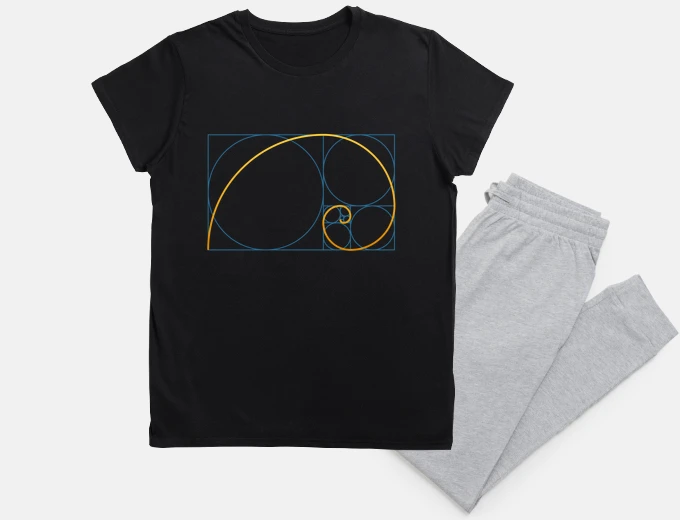 Pigiama rapporto aureo spirale di fibonacci
