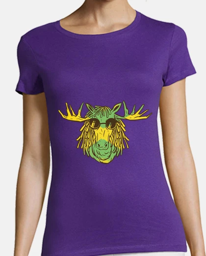 Playera rasta deer with glasses reggae