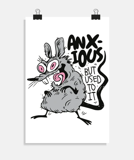 Poster rat anxious but used to humor comics comedian poster collector&#39;s poster