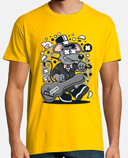 Tee-shirt rat guitariste