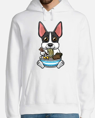 Rat terrier eating ramen noodles hoodie tostadora