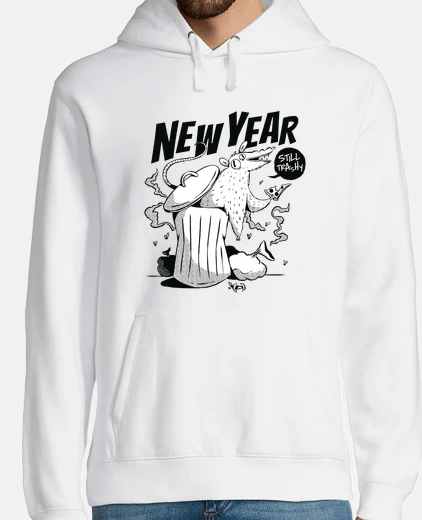 Sudadera rat wishes a happy new year Swiss chees