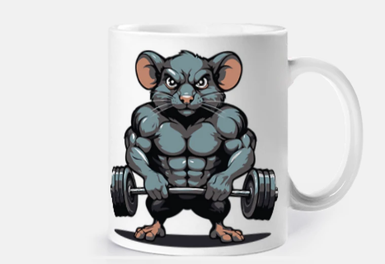 Tazza ratto che fa bodybuilding sport tazza cornetti caffè tazza sostenitore