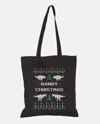 Borsa rawry natale brutto maglione dinosauro