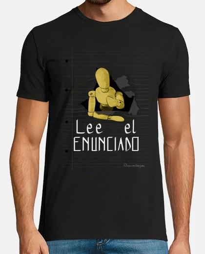 T-shirt read sentence 1 for dark t-shirt , man