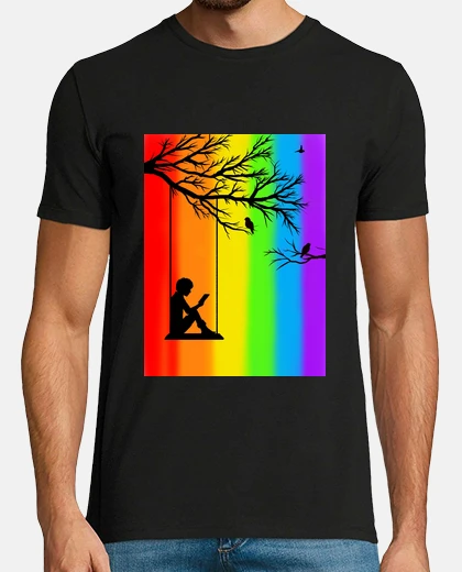 T-shirt reading on a queer lgbt swing