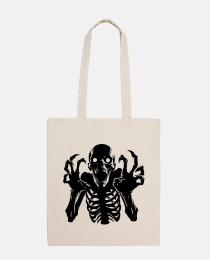 Bag realistic skeleton scary psychosis student handbag cinema tote