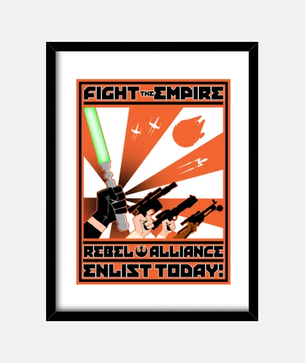 Framed rebel advertisement
